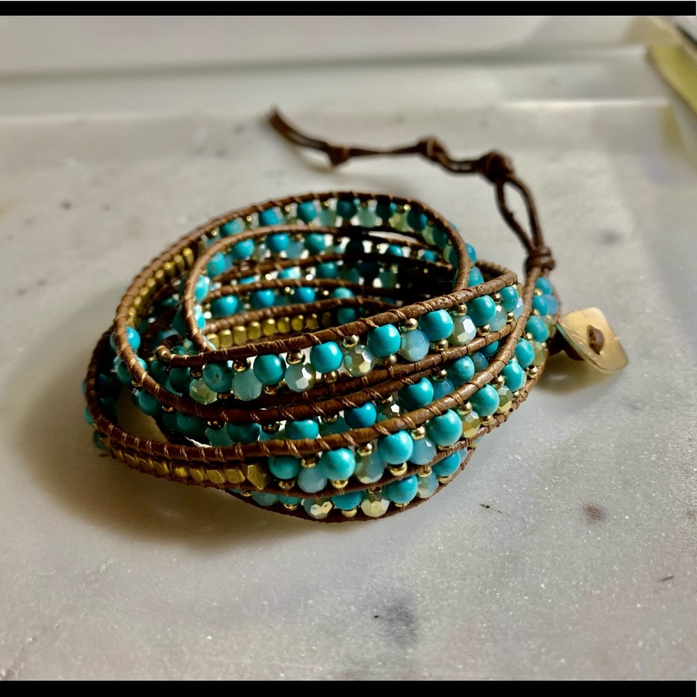 Nakamol Leather Wrap Bracelet.